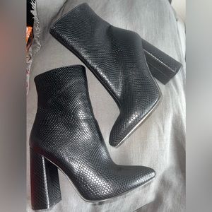 Black Snake Skin booties